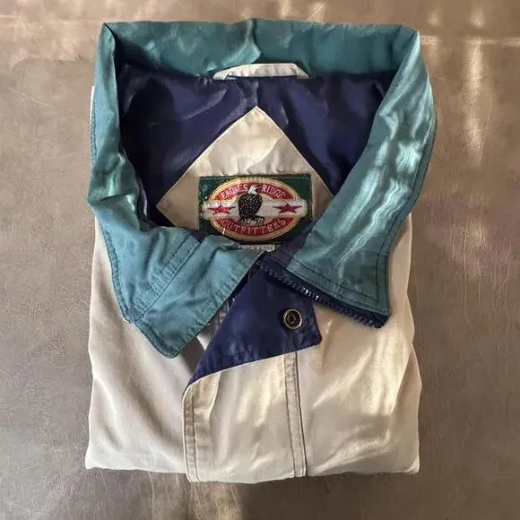 Vintage Eagles Ridge Outfitters Jacket Mens XL Beige Blue Bomber Outdoor - Picture 14 of 14